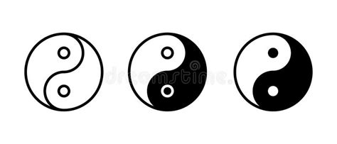 Yin Yang Balance Vector Icon Set. Yin Yang, Harmony and Balance Symbol ...