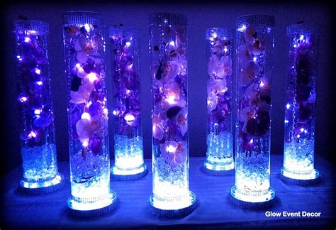 LED Orchid Cylinder Vase | Centros de mesa iluminados, Centro de mesa matrimonio, Centros de ...