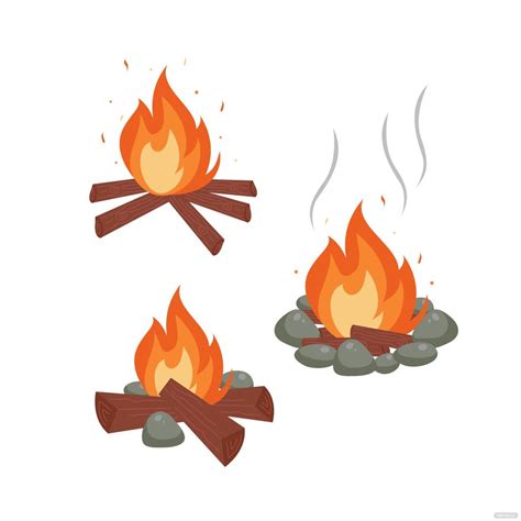 Camp Fire Vector in Illustrator, SVG, JPG, EPS, PNG - Download ...