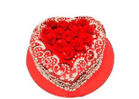 RED ROSE FONDANT CAKE - CakeOBee