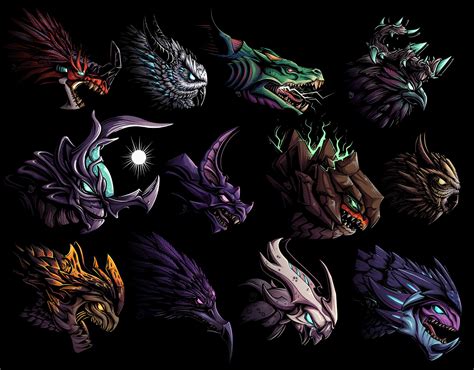 Collection of Dauntless behemoth heads I've been drawing over the last few weeks : r/gaming