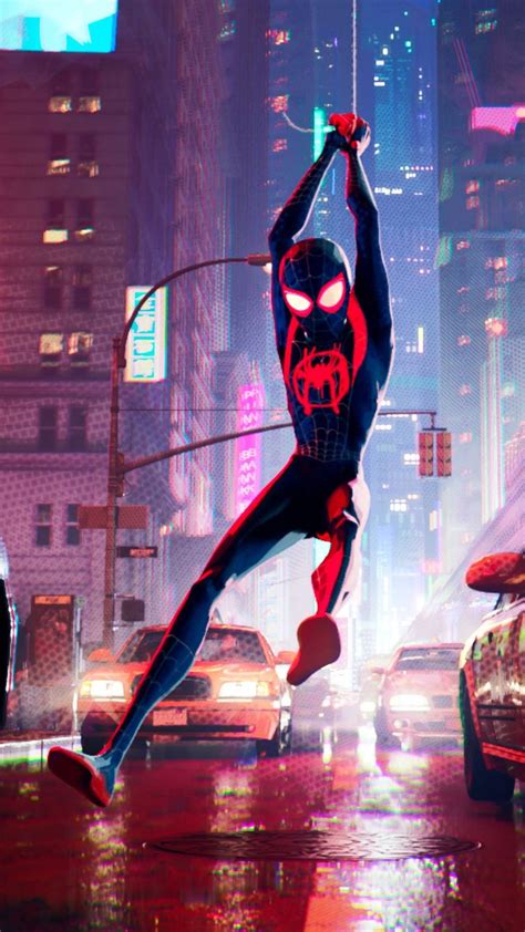 Download Web-slinging Miles Morales Spider Verse Wallpaper | Wallpapers.com