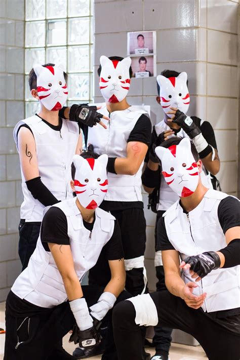 Friends and I dressed as the ANBU Black Ops for our school's Halloween contest! : Naruto