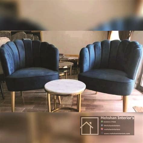 Blue Design Velvet Lounge Chairs