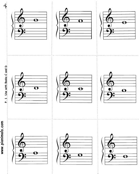 Piano Music Notes Flash Cards Printable - Printable Card Free