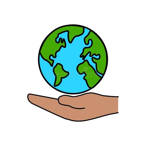 Earth In Hands Drawing