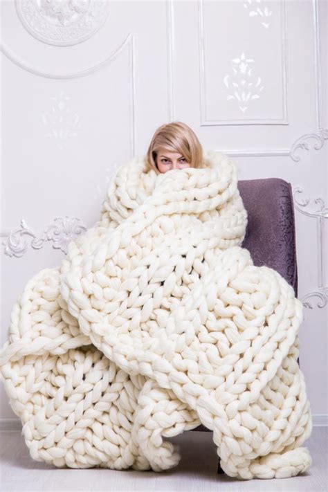 Super Chunky Blanket Chunky Knit Blanket Blanket Merino