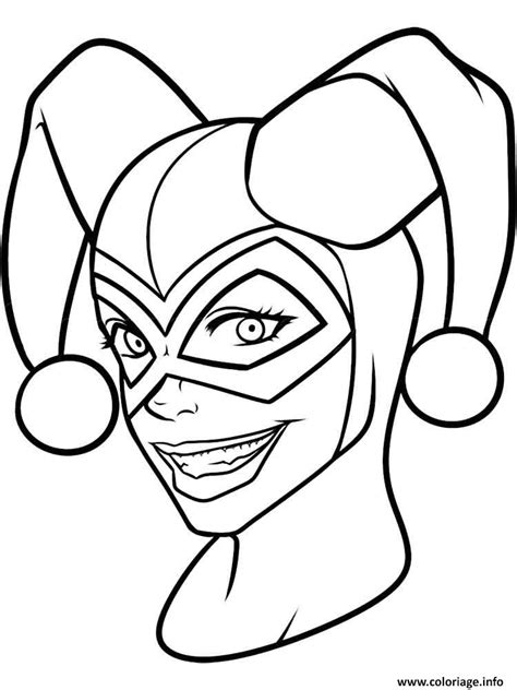 Coloriage Harley Quinn Face Mask - JeColorie.com