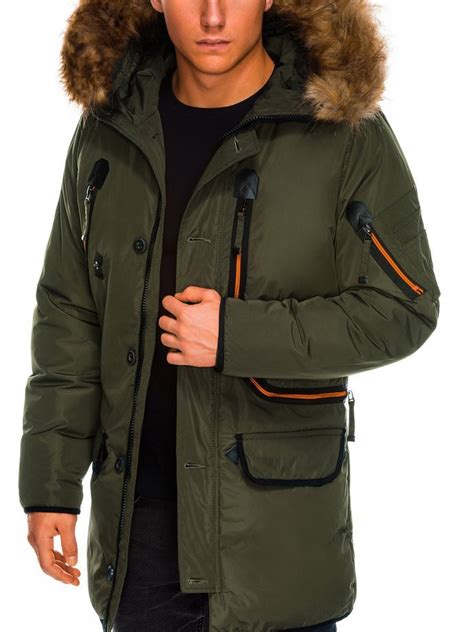 Men's winter parka jacket C369 - khaki | MODONE wholesale - Clothing ...