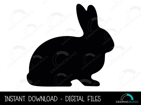 Rabbit Silhouette SVG 4, Easter Bunny PNG, Black Bunny Vector, Outline ...