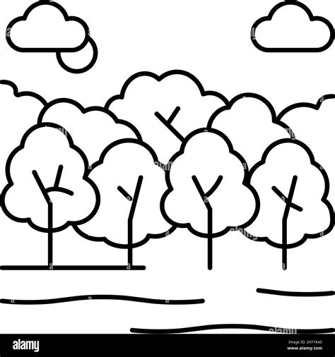 deciduous forests line icon vector illustration Stock Vector Image & Art - Alamy