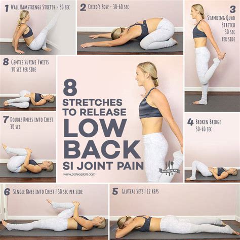 8 Stretches To Release Low Back SI Joint Pain | Gentle, Easy