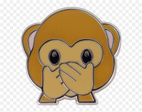 Speak No Evil Monkey Emoji Pin - Cartoon, HD Png Download - vhv