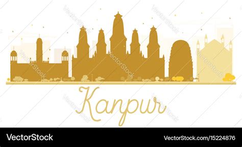 Kanpur city skyline golden silhouette Royalty Free Vector