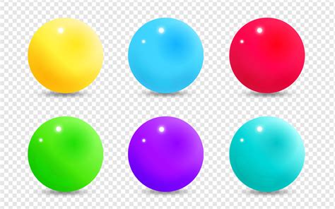 Modern geometrical , shiny ball vector without background, 3d ball, Vector set of colorful balls ...