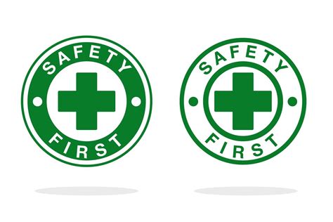 Green, White ''Safety First'' Icons 1180926 Vector Art at Vecteezy