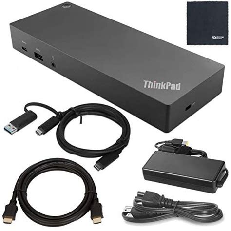 Lenovo ThinkPad Hybrid USB-C with USB-A Dock US (40AF0135US) with USB Type-A Adapter + ZoomSpeed ...