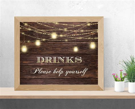 Rustic drinks sign Rustic bar sign Rustic drinks bar sign | Etsy