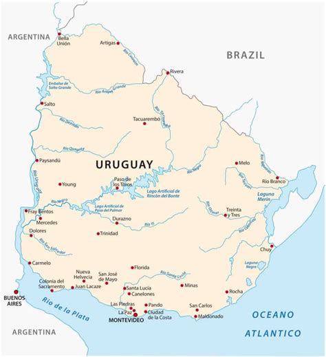 Mapa de ríos del Uruguay