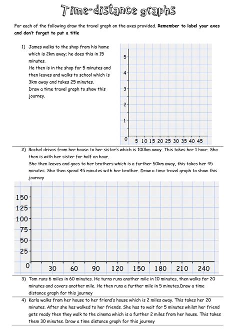 Distance Time Graph Worksheet - Zipworksheet.com