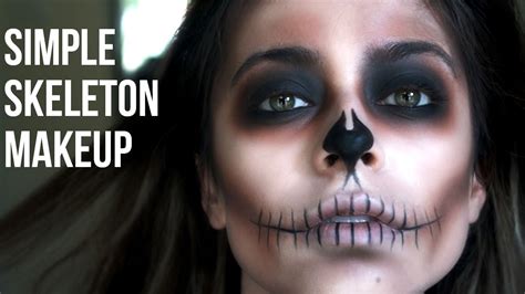 Simple Skeleton Makeup// Last Minute Halloween - YouTube