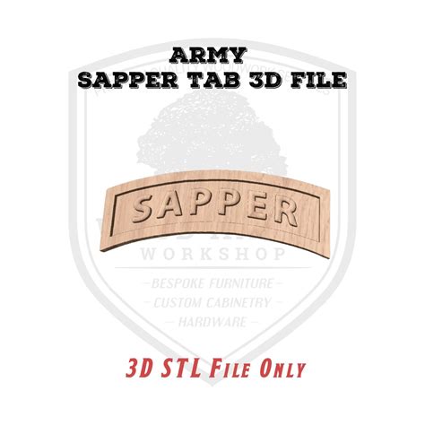 Army Sapper Tab 3D File Sapper Uniform Tab Military Tab 3D Printer and ...