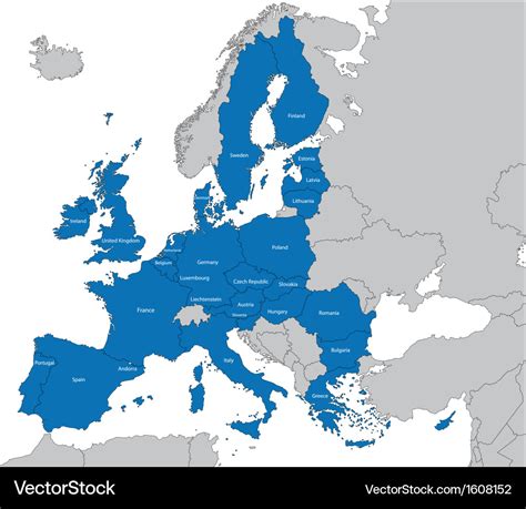 European Union map Royalty Free Vector Image - VectorStock