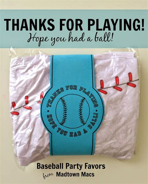 Thanks for Playing! Baseball Birthday Favors | Charisa Darling