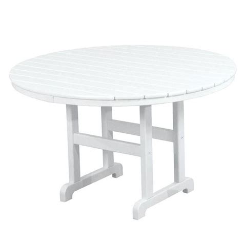 POLYWOOD La Casa Cafe 48 in. White Round Patio Dining Table-RT248WH - The Home Depot