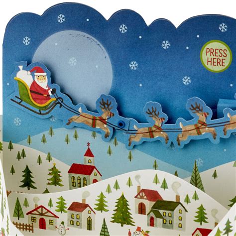 Santa's Sleigh Musical 3D Pop-Up Christmas Card With Motion - Greeting ...