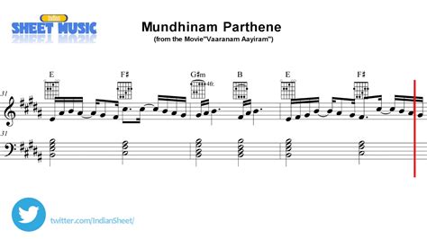 "Mundhinam Parthene" from the movie"Vaaranam Aayiram" Chords - Chordify