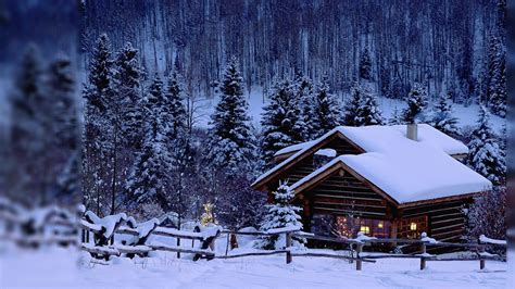 Winter Cabin Scenes Wallpaper (64+ images)