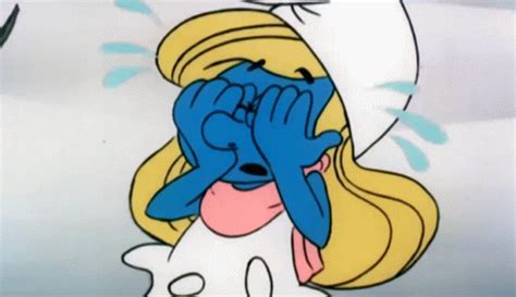 Smurfette Crying Sad GIF - Smurfette Crying Sad The Smurfs - Discover ...