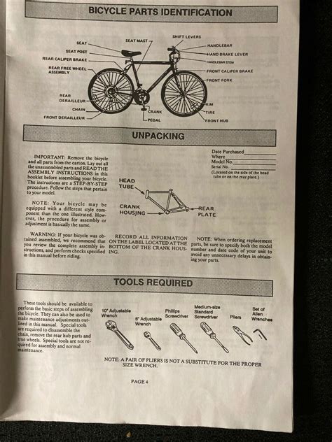 Roadmaster Bike Owners Manual for ALL TERRAIN BICYCLES 1993 | eBay