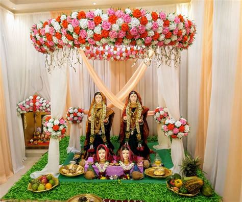 Gauri Ganpati decoration theme-wedding in lawn | Ganpati decoration ...