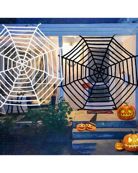 2 Pack Halloween Spiders Web Decoration- 12 Ft Large Round Spider Web ...