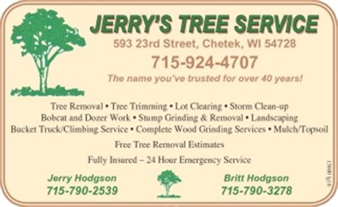 Free Tree Removal Estimates, Jerry's Tree Service