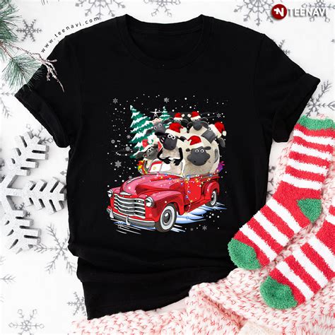 Disney Shaun the Sheep On Car Christmas T-Shirt | TeeNavi | Reviews on Judge.me