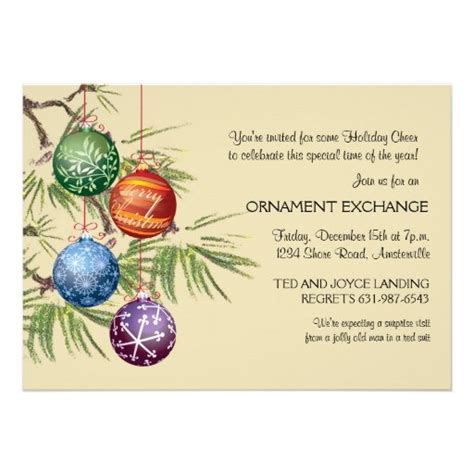 Pretty Ornaments - Holiday Party Invitation