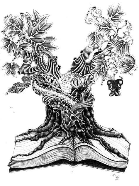 Tree Of Knowledge Drawing by Kevin Lea