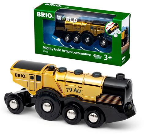 Brio World 33630 Mighty Golden Action Locomotive Battery Operated Toy ...