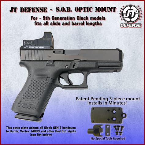 Red Dot Sight Mount | Gen 5 Glock - Vortex - Burris | JT Defense