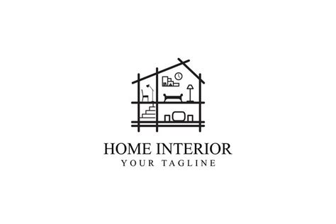 Home Interior Logo Design Graphic by sabavector · Creative Fabrica | Interior design logo ...