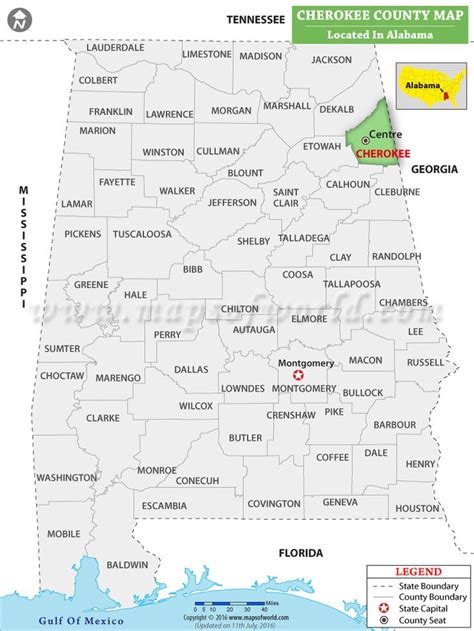 Cherokee County Map, Alabama