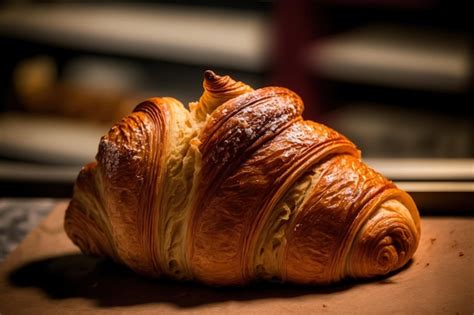 Premium Photo | A croissant is an austrian made buttery flaky ...