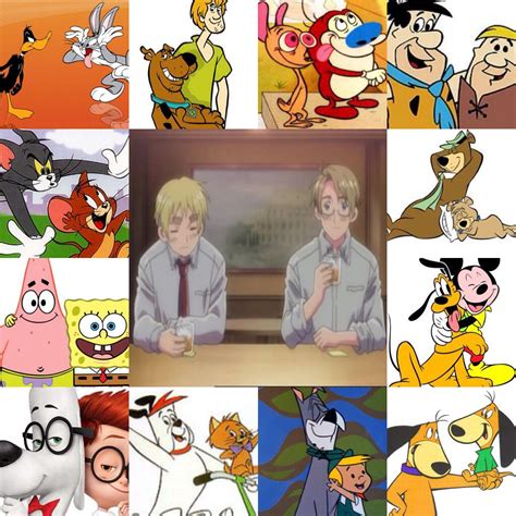 Think of all these cartoon duos as England and america. Basically the characters the right side ...