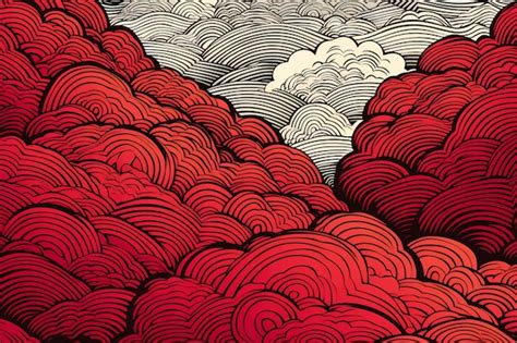 Premium Photo | Seamless pattern with hand drawn clouds in retro style illustration