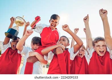 Soccer Winner Team Sport Trophy Celebration Stock Photo 2224209153 ...