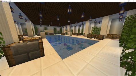 My relaxing indoor swimming pool : r/Minecraft