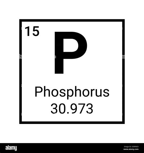 Phosphorus chemical element periodic table icon. Phosphorus atom symbol vector Stock Vector ...